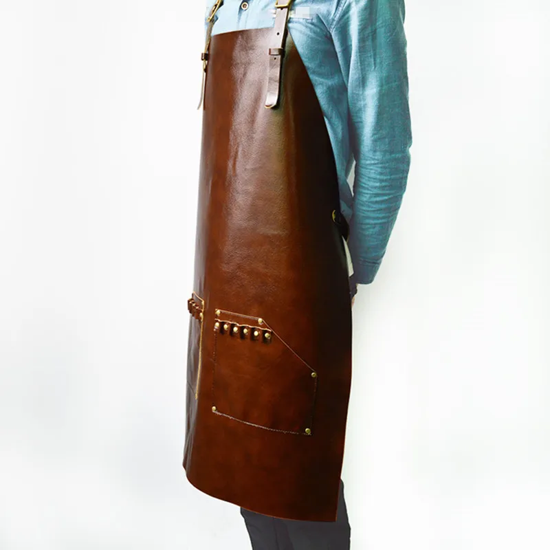 Фартук для парикмахерской искусственная кожа желтый черный коричневый|apron barista|bib
