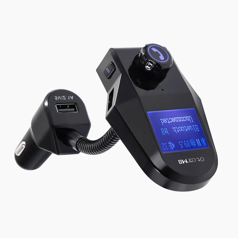 Wireless Bluetooth V3.0 Handsfree Car FM Transmitter Modulator Car MP3 Player AUX Audio Car Charger with Mic Support TF card/U