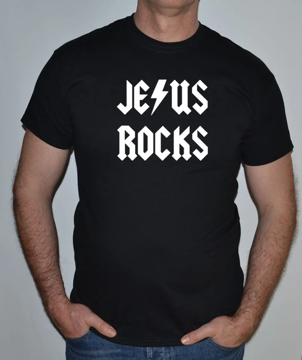 

JESUS ROCKS ,JESUS,CHRISTIAN,GOD,RELIGION,FUN,T SHIRT