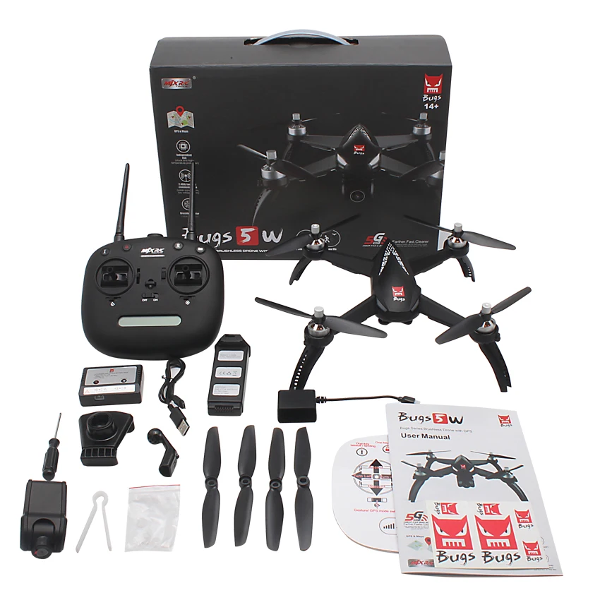 MJX Bugs 5 Вт gps Радиоуправляемый Дрон с Wi Fi FPV 1080 P HD камера автоматического возврата