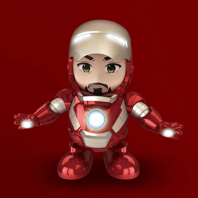 Танец Железный человек фигурка игрушка светодиодный фонарик со звуком Мстители герой Железный человек электронная игрушка