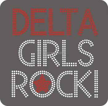 

Girls Rock hot fix motif,free shipping,rhinestone transfer motif, iron on strass motif