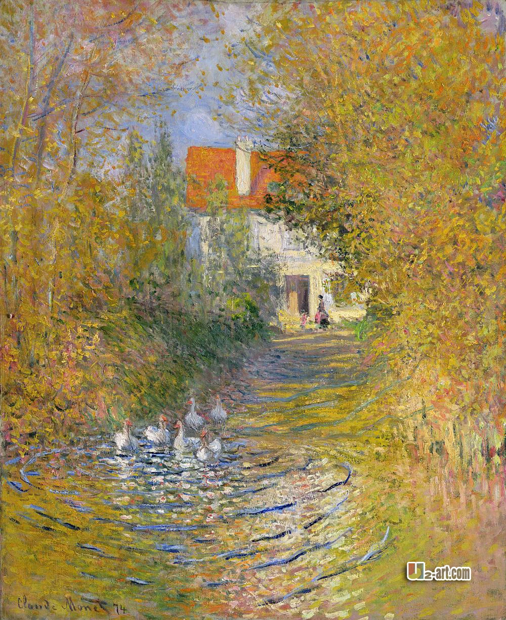 Современный настенный арт les oies dans le ruisseau Claude Monet популярный хит продаж краска для
