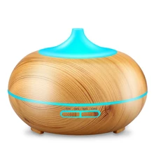 

Aromatherapy Essential Oil Diffuser 300ml Wood Grain Ultrasonic Cool Mist Whisper-Quiet Humidifier with Color LED Lights