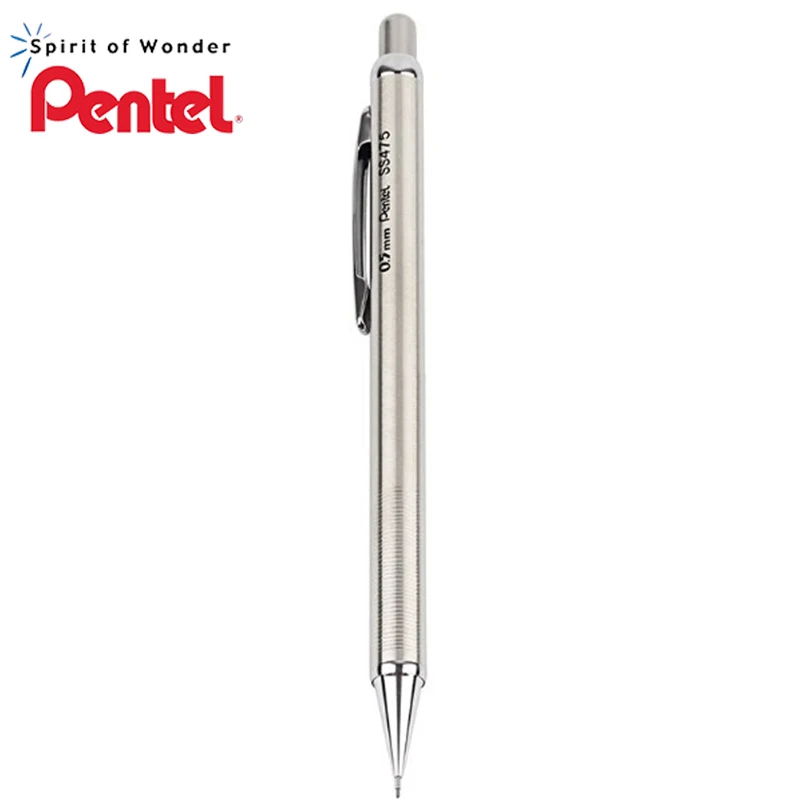 Pentel Ss475 Stainless Steel Mechanical Pencil Metal Rod Pencil 0.5mm