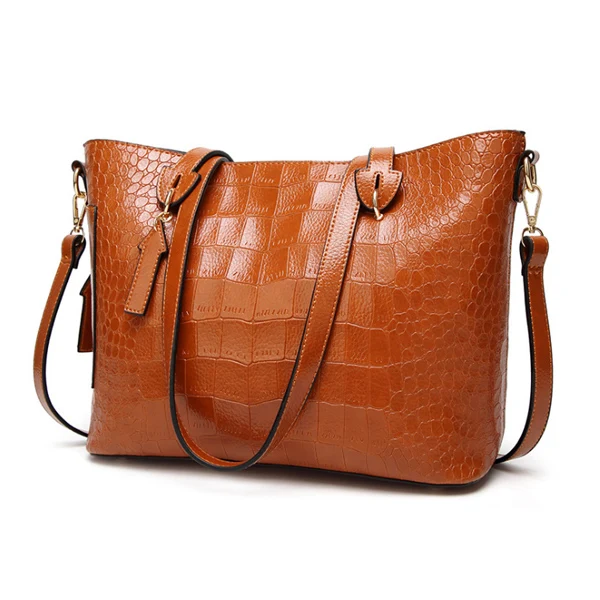 HJPHOEBAG сумка Брендовая женская сумка из крокодиловой кожи Модная сумка-шоппер Женская Роскошная Сумка через плечо сумка YC030 - Цвет: brown