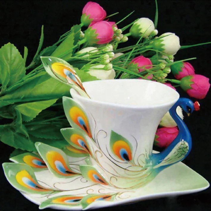 

Peacock Cup Diy Diamond Embroidery Flower 5D Diamond Painting Cross Stitch Rhinestone Diamond Mosaic Home Decoration Full Square