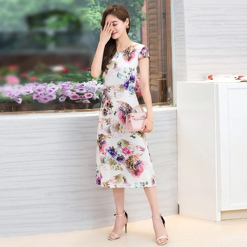 XL-5XL 2019 جديد النساء نمط ملابس فضفاضة مريحة القطن طباعة جولة الرقبة قصيرة الأكمام زائد حجم 5XL الشاطئ فستان طويل XL-5XL 2019 جديد النساء نمط ملابس فضفاضة مريحة القطن طباعة جولة الرقبة قصيرة الأكمام زائد حجم 5XL الشاطئ فستان طويل
