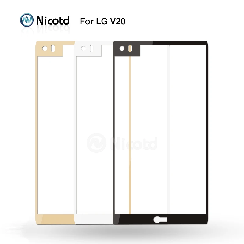 Цветная защитная пленка Nicotd 2.5D на весь экран закаленное стекло для LG V20