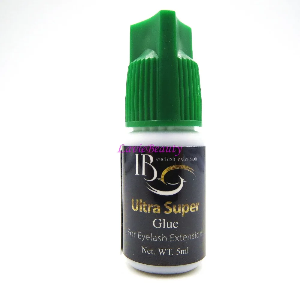 

Free Shipping IB Ultra super Glue Individual fast drying eyelash extensions glue green cap 5ml/bottle lasting 6 weeks