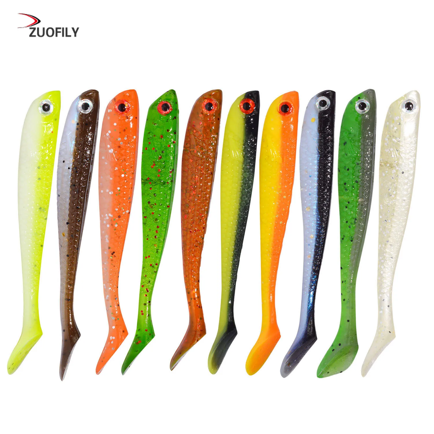 Buy 10pcs/lot 75mm 2.8g Easy Shiner Soft Lures