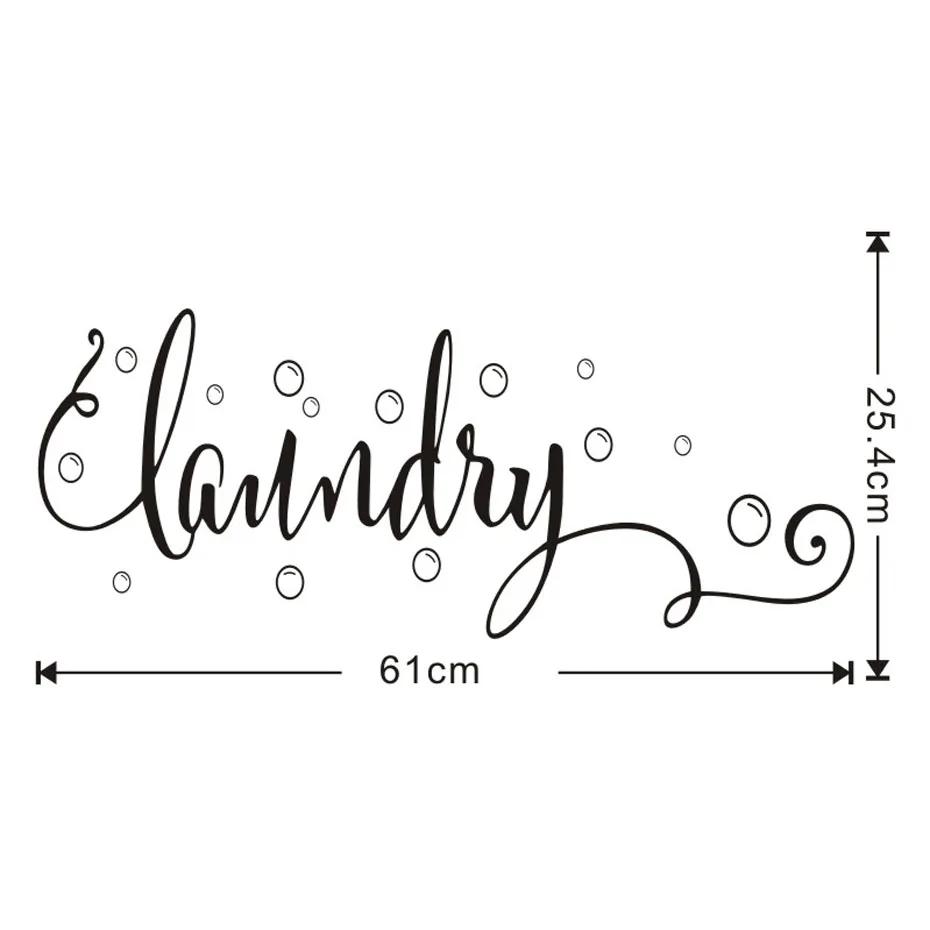 Multiple styles Laundry Washing Room Wall Sticker Bubble Vinyl Quotes Decals Mural Art Wallpaper Lettering Home Decorative (2)