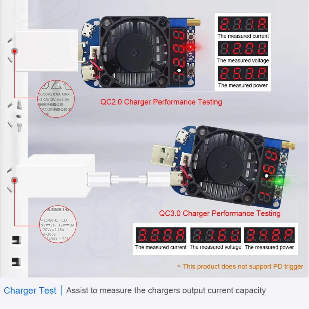 HD25 HD35 триггер QC2.0 QC3.0 Электронный USB нагрузочный резистор разрядка тест батареи регулируемое напряжение тока 25 Вт 35 Вт