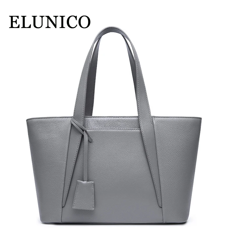 

ELUNICO 2018 New Luxury Handbags Women Bags Designer Genuine Leather Tote Bag Ladies Commuter Large Capacity Crossbody Bag Bolsa