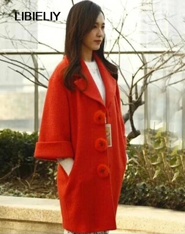 Nouveau Automne Lining Mujer Abrigos Polyester Orange Femme Femmes Manches Laine Belle Style Pardessus Lining De Warm quilted Manteau Flare Pop hiver YEYgTnA