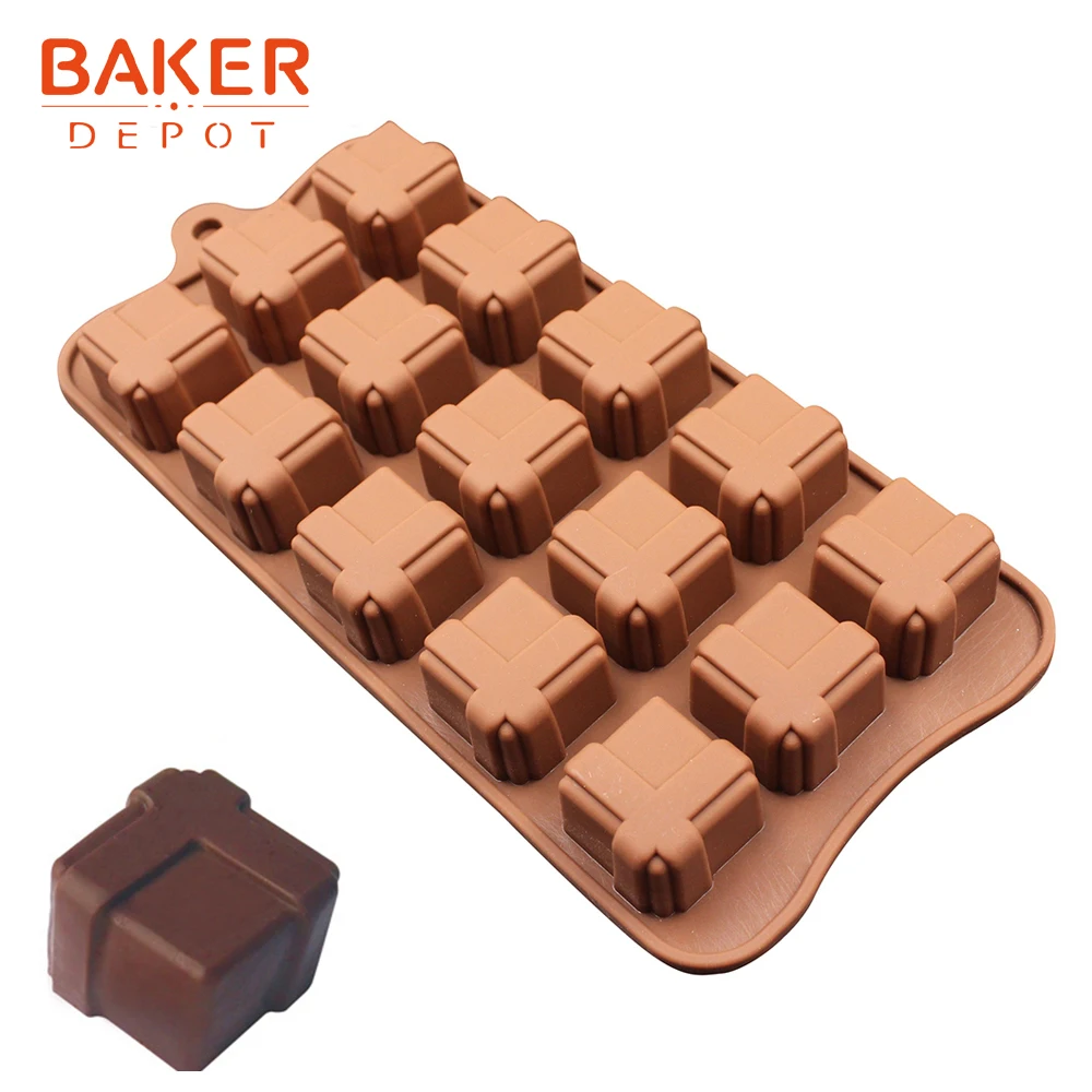 

15 lattices new square silicone chocolate mold ice cube tray mold silicone jelly pudding molds SICM-115-27