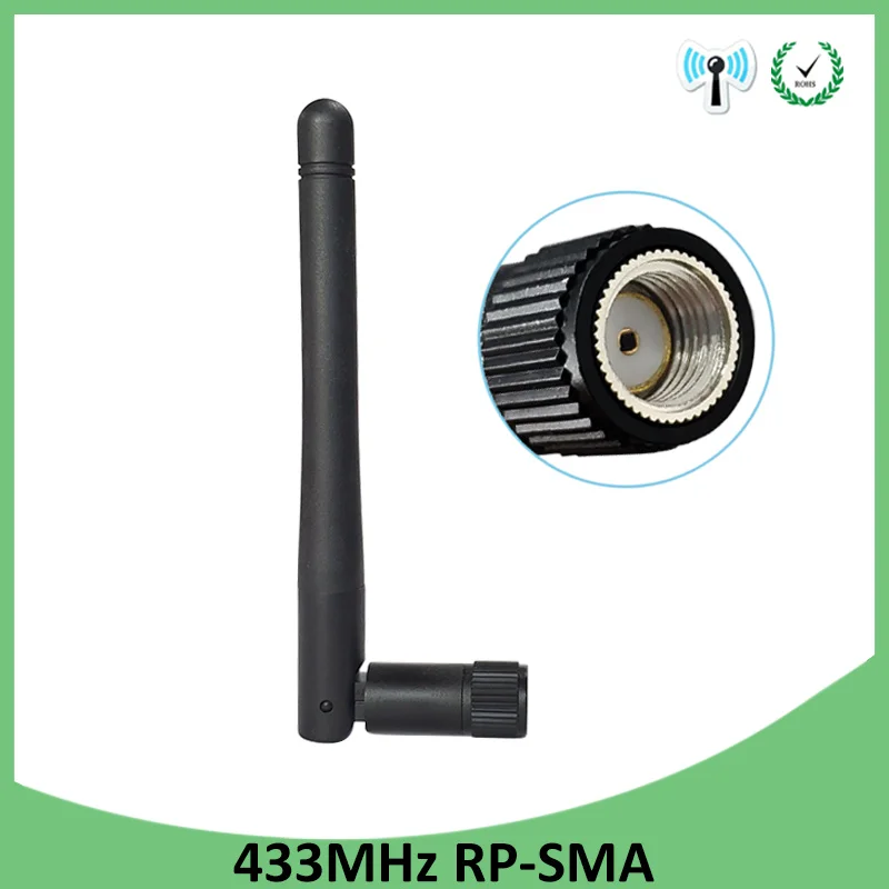 

433MHz antenna 3dbi RP-SMA Connector 433 mhz antena rubber waterproof antenne for wireless watermeter Gasmeter Lorawan Emeter