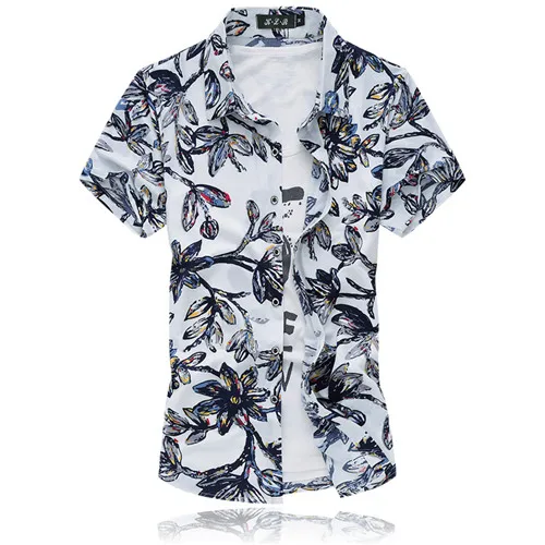 19 цветов, новинка, Модная шелковая гавайская рубашка с коротким рукавом, мужские летние повседневные рубашки с цветочным принтом, мужские рубашки размера плюс 3XL 4XL 5XL 6XL 7XL 5z - Цвет: 3060