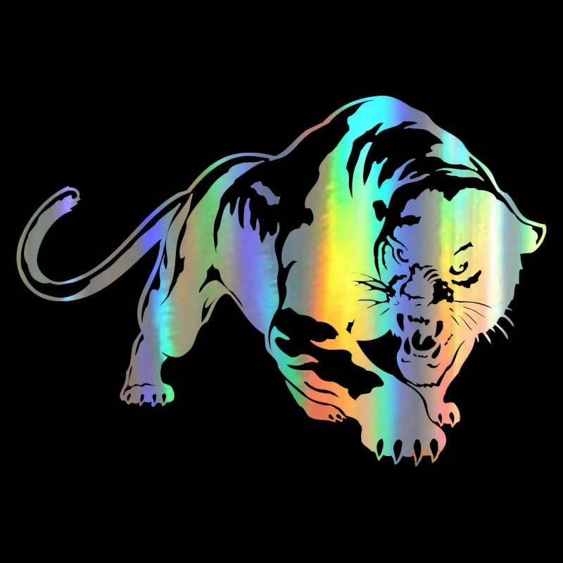 

Car Sticker 3D 19.5*13.6cm Fiery Wild Panther Hunting Funny Sticker On Car Stickers and Decals Rear Window Vinyl Car Styling