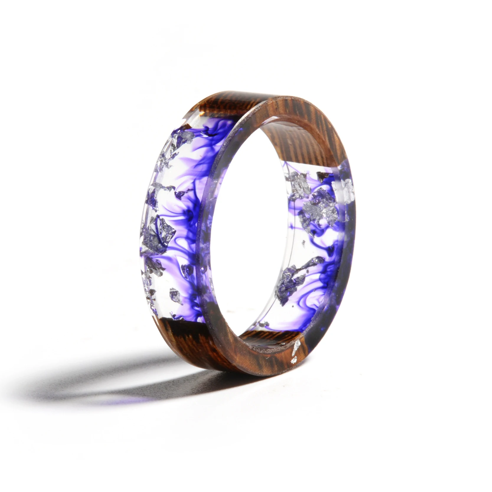 Полимерные кольца для мужчин и женщин, Золотое серебряное кольцо из фольги, винтажное эпоксидное кольцо ручной работы, Прямая поставка