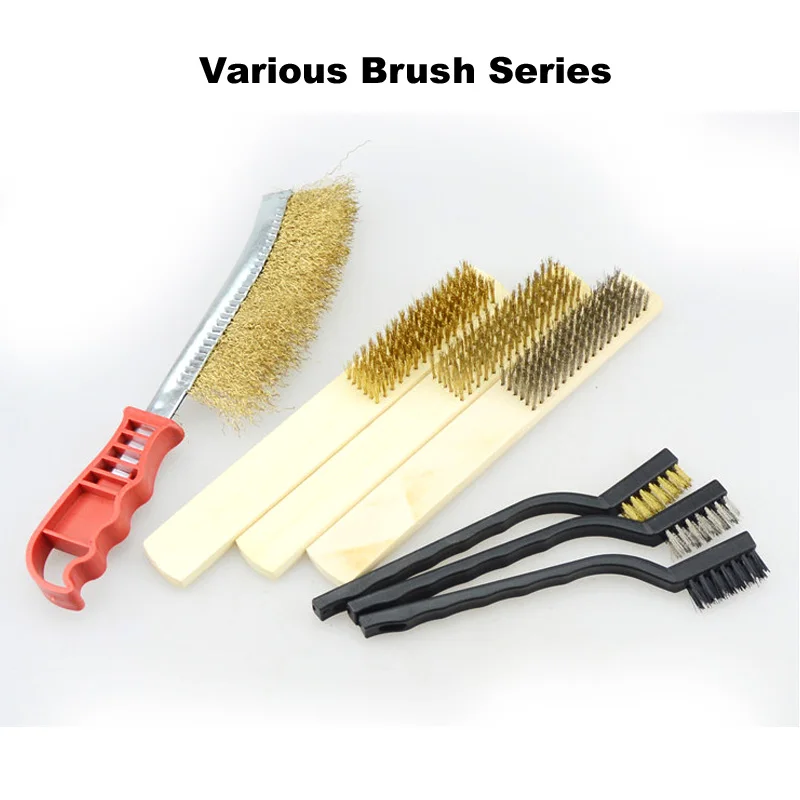 Wozniak Wood handle brush for cleaning copper wire brush Copper plated