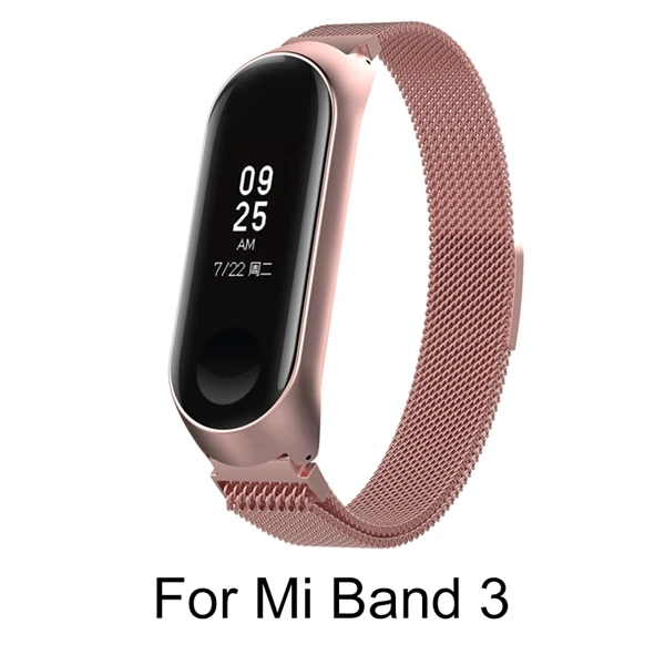 Для mi band 4 металлический магнитный ремешок для Xiaomi mi 3 сменные аксессуары для браслетов браслет для Xiaomi 4 - Цвет: Mi 3 Magnetic Rose