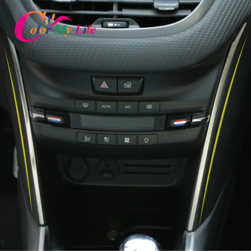 

Color My Life Car Central Control Air Condition Side Decoration Bright Strips Fit for Peugeot 2008 2014 - 2019 Car Accessories