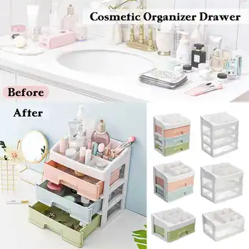 

Plastic Makeup Holder Box Storage Desktop Container Cosmetic Jewelry Container Table Organizer