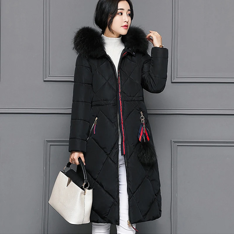 New Women Winter Long Duck Down jacket Female Thickening Warm Clothes Fur Collar Slim Plus Size New Women Winter Long Duck Down jacket Female Thickening Warm Clothes Fur Collar Slim Plus Size