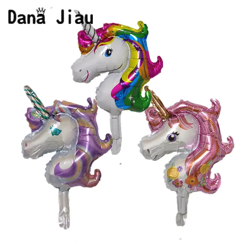 

Dana Jiau mini rainbow Unicorn Aluminum foil Balloon Birthday Party Decorations kids Balloons Supplies Wedding Baby Shower ball