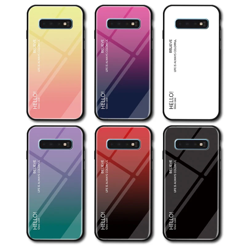 Leanonus градиент закаленное Стекло чехол для samsung Galaxy S10e S8 S9 S10 Plus Note 8 9 A6 A8 плюс 2018