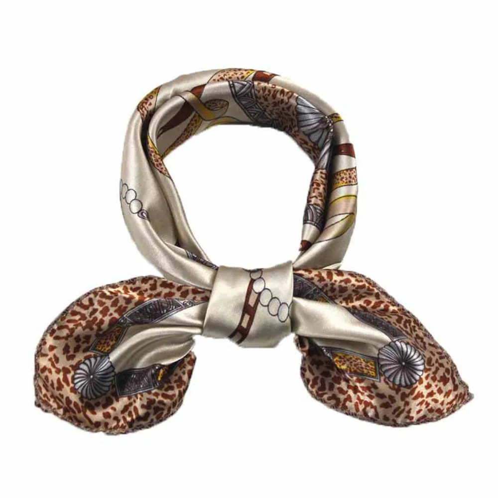 Women Vintage Head Neck Hair Tie Square Silk Satin Scarf Shawl Wrap Kerchief designer brand luxury Hotel Waiter Flight sciarpa