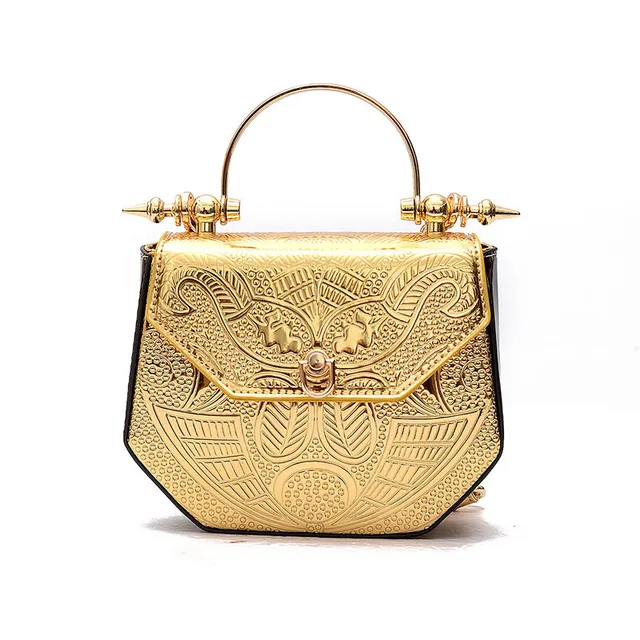 Black And Gold Leather Handbags