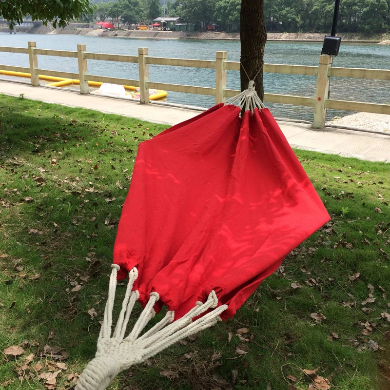 SAMIBULUO Portable Cotton Rope Outdoor Swing Fabric Camping Hanging Hammock Canvas Bed Strong Hammock