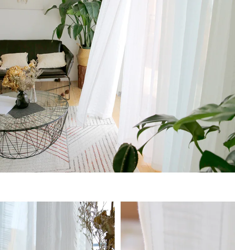 CITYINCITY Tulle kitchen Curtains for living room bedroom Jacquard home decor silver yard sheer luxury white curtain for room 10