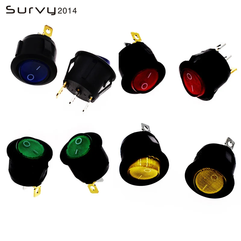 

5Pcs Mini 3 Pin Round Black SPDT ON-OFF Rocker Switch Snap-in