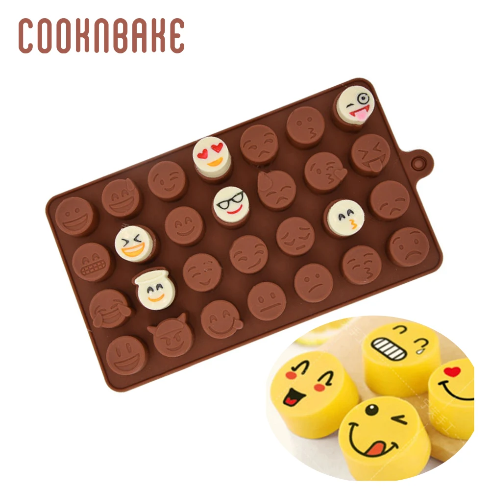 

COOKNBAKE emoji Silicone Mold For chocolate candy 28 hole expression gummy sugar Ice Cube tray cake decoration tool DIY cake