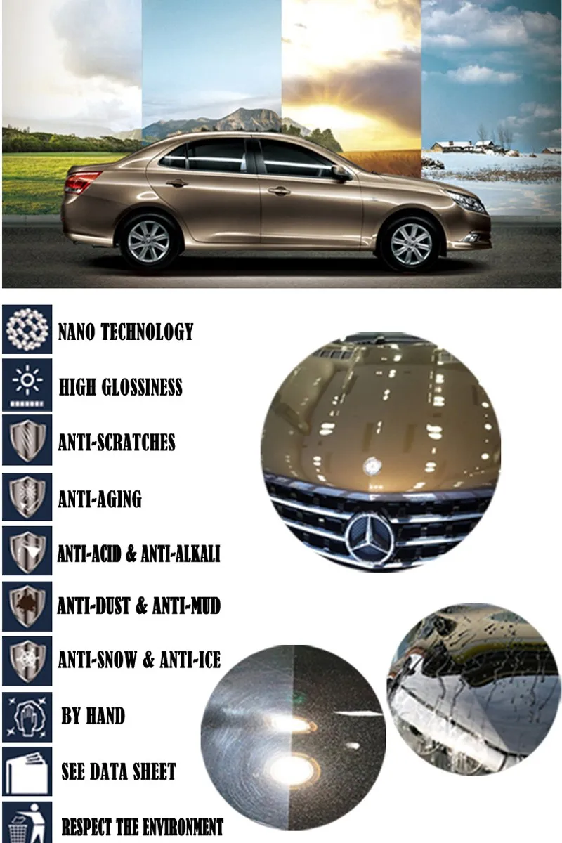 Best Car Ceramic Coating Wax - Glass Crystal Coating 9H Car Care