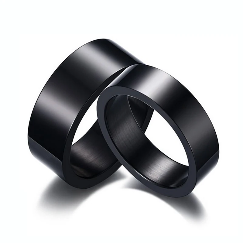 6 Style Mens 8 Mm Anillo De Acero Inoxidable Negro Anillo De 6 Style Mens 8 Mm Anillo De Acero Inoxidable Negro Anillo De