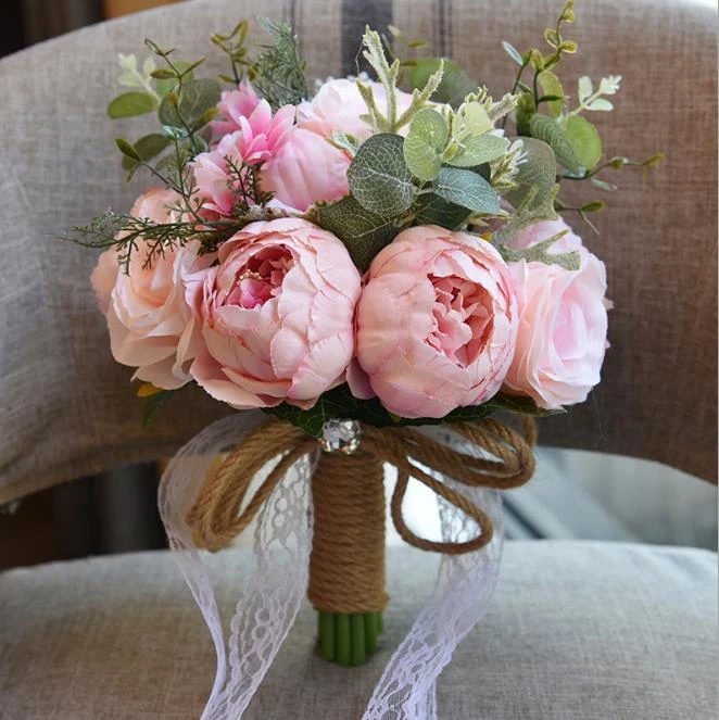 Cheapest Pe Rose Bridesmaid Wedding Foam Flowers Rose Bridal Bouquet Ribbon Fake Wedding Bouquet Wedding Bouquets Aliexpress