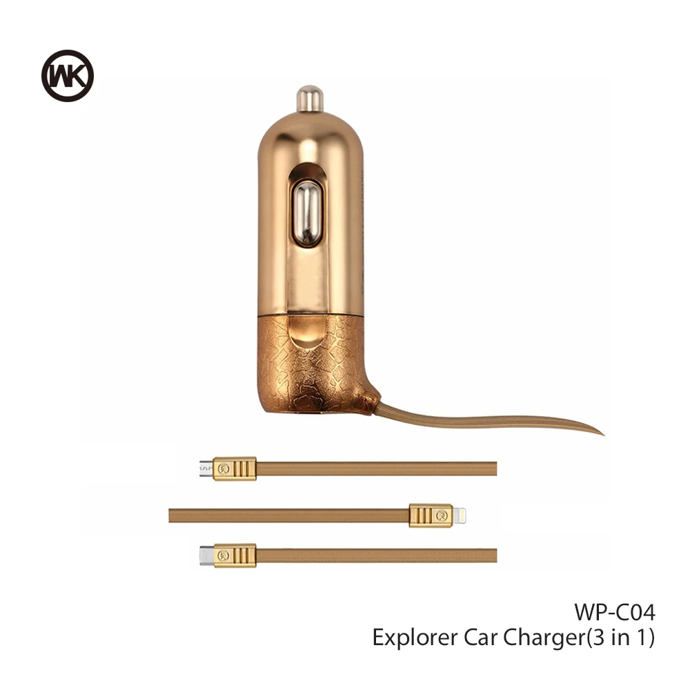 Автомобильное зарядное устройство WK DESIGN с USB портом для iPhone X 7 8 автомобильное