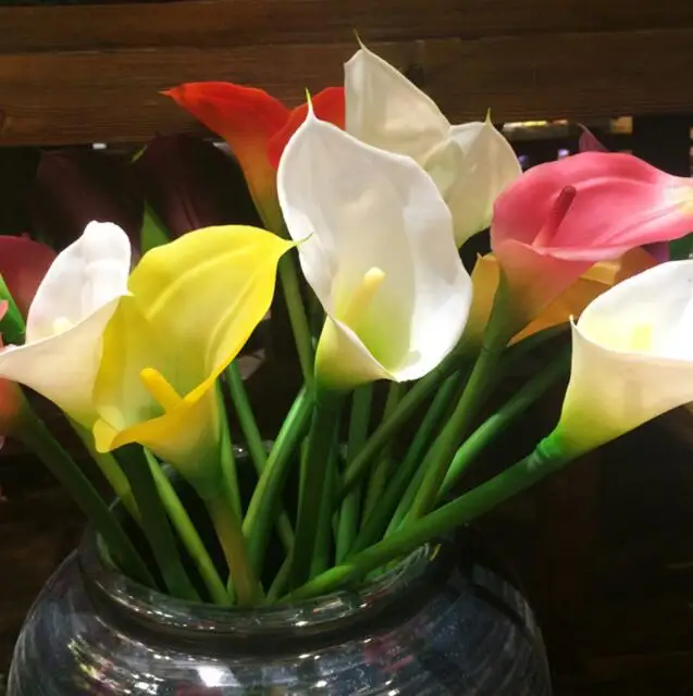 10pcs Pu Real Touch Callas Artificial Calla Lily Flower Size 10pcs Pu Real Touch Callas Artificial Calla Lily Flower Size 60cm For Wedding Christmas Party Decorations Centerpiece In Dried