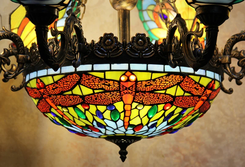 Stained Glass Butterfly Chandelier.16
