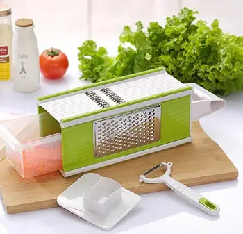 

Multifunction Stainless Steel four-dimensional 4 in1 vegetable shredder fruit peeler planer Vegetable Cutter Food Container