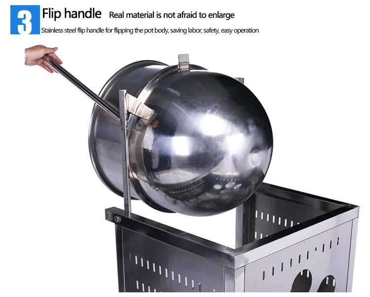 Stainless Steel Commercial Popcorn Machine Gas Large American Spherical Popcorn Machine Flow Spherical Popcorn Machine 1PC