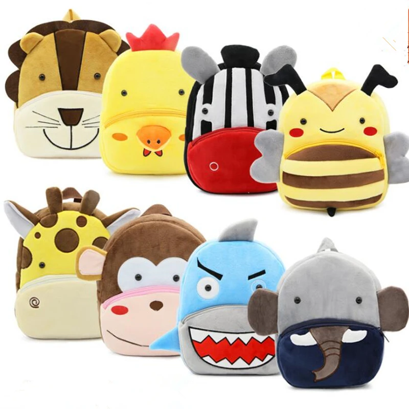 

Cartoon Animals Children School Bags Cozy Soft Plush For Toddler Baby Snacks Candy Backpack Kindergarten Kids Mochila Infantil