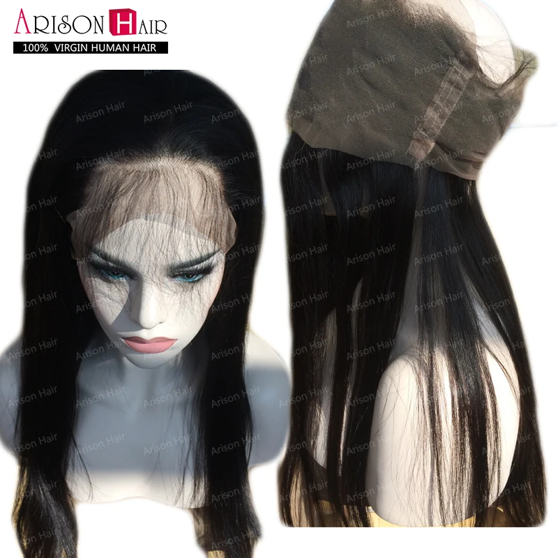

Lace Frontal With Band Hair 22"x4" x2" 360 Lace Virgin Hair Brazilian silk straight Ear To Ear 360 Lace Frontal With Baby Hair