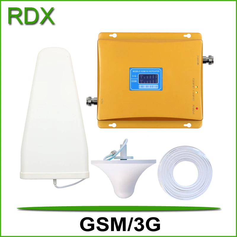 

High gain new 65dB lcd display dual band 900 2100 signal repeater cell phone gsm 3g w-cdma 2100mhz UMTS signal booster amplifier