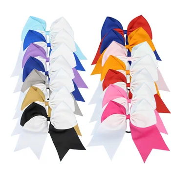 

14 Pcs/lot Two Color Splicing Elastics Hair Headbands Ribbon Bows with Elastic Band Grosgrain Ribbon Bbay Hair Accessories