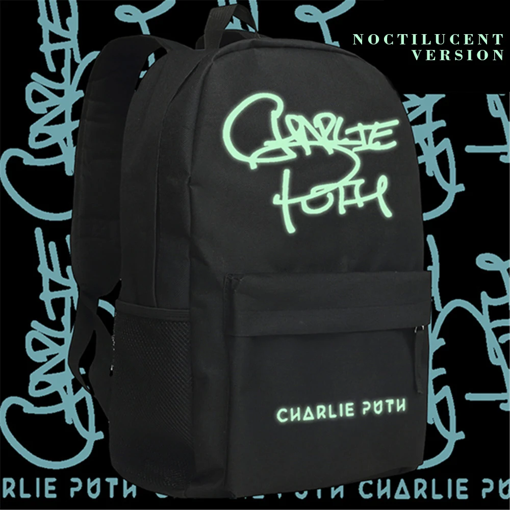 

Zshop Nine Track Charlie Puth Backpack for Fans Famous Singer Daypack Light in Dark